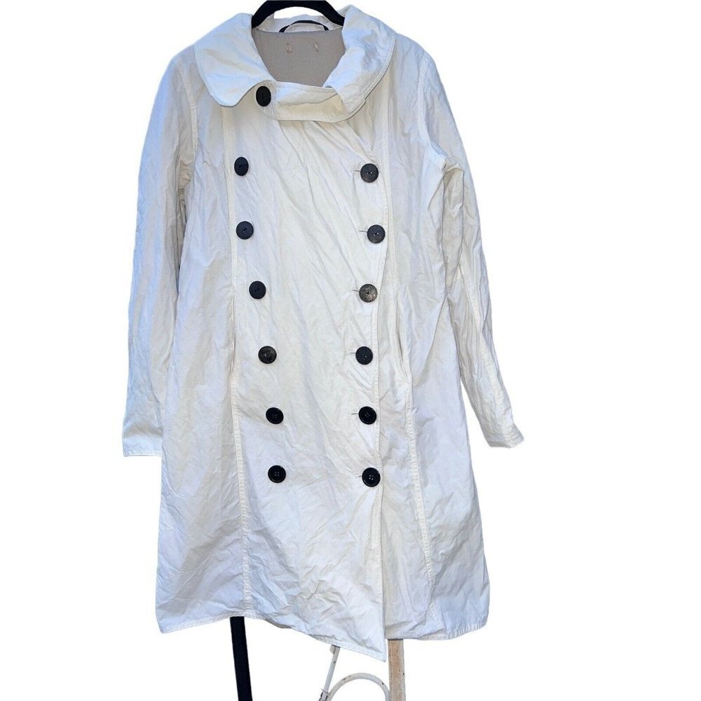 WILSONS Womens White Waterproof Lined Rain Trench Coat See Measurements